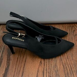 2” Black Suede Style Heel